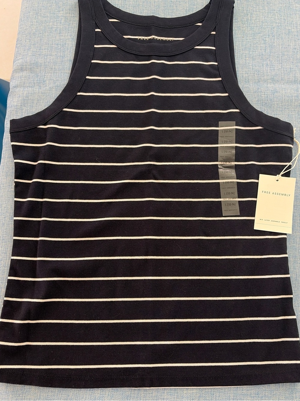 Free Assembly black and white striped tank top